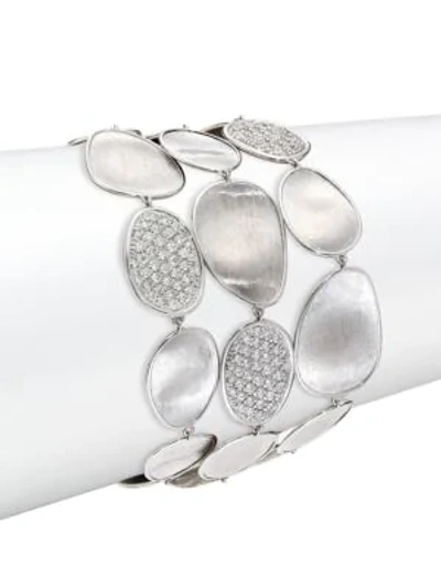 Shop Marco Bicego Women's Lunaria Diamond & 18k White Gold Three-strand Bracelet