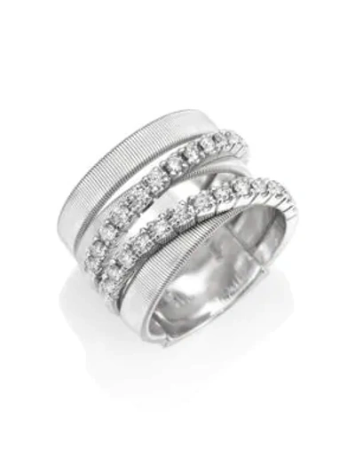 Shop Marco Bicego Masai Diamond & 18k White Gold Five-strand Ring