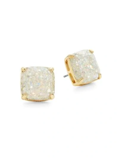 Shop Kate Spade Women's Glitter Square Stud Earrings In Opal Glitter