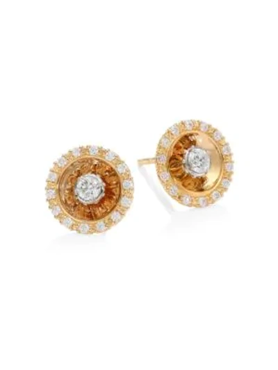 Shop Plevé Women's Aura 18k Rose Gold & Diamond Stud Earrings
