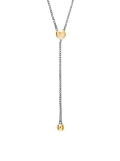 Shop John Hardy Women's Classic Chain Hammered 18k Bonded Yellow Gold & Sterling Silver Y Slider Necklace