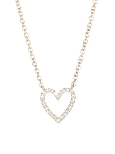 Shop Ef Collection 14k Rose Gold & Diamond Heart Necklace
