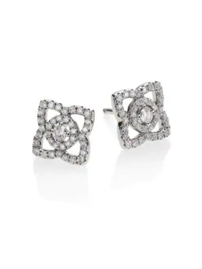 Shop De Beers Women's Enchanted Lotus 18k White Gold & Diamond Stud Earrings