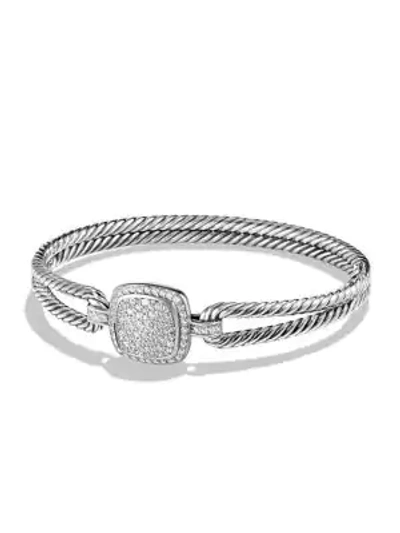 Shop David Yurman Albion Bracelet With Diamonds In Diamond Pave