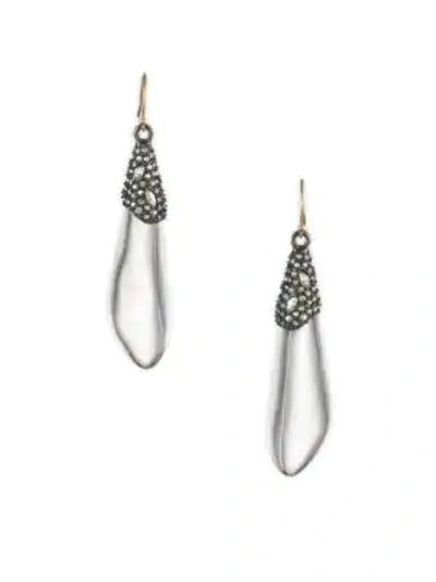 Shop Alexis Bittar Vanitas Crystal Encrusted Capped Earrings In Silver