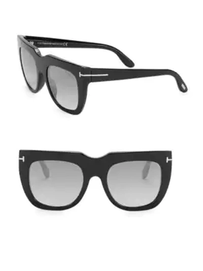 Shop Tom Ford Women's Thea 51mm Square Sunglasses In Black