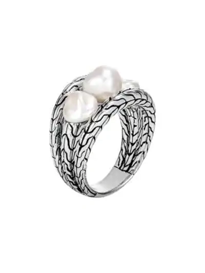 Shop John Hardy Classic Chain Sterling Silver & Freshwater Pearl Ring