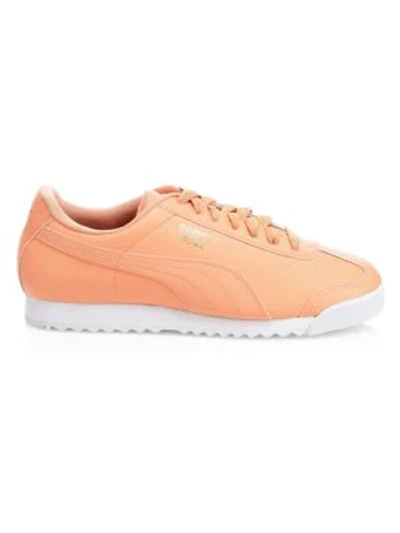 Shop Puma Roma Basic Leather Sneakers In Dusty Coral