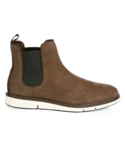 Shop Swims Motion Leather Chelsea Boots In Brown Olive
