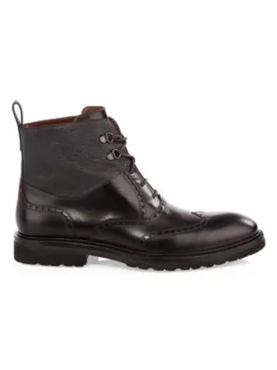 Shop A. Testoni' Leather Derby Boots In Black