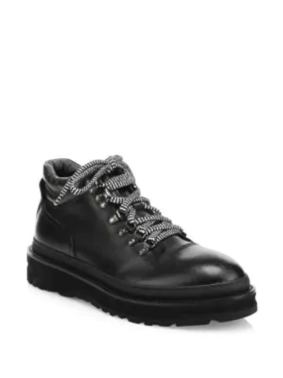 Shop Dunhill All Terrain Leather Hiking Boots In Black