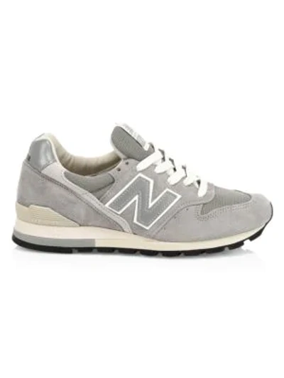 Shop New Balance 996 Made In Usa Suede Sneakers In Grey