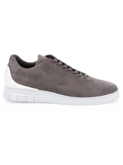 Shop Dunhill Spoiler Nubuck Low-top Sneakers In Grey