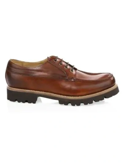 Shop Grenson Buddy Chunky Leather Lace-up Shoes In Tan