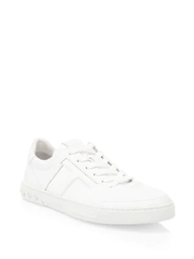 Shop Tod's 0xy Casetta Leather Sneakers In White