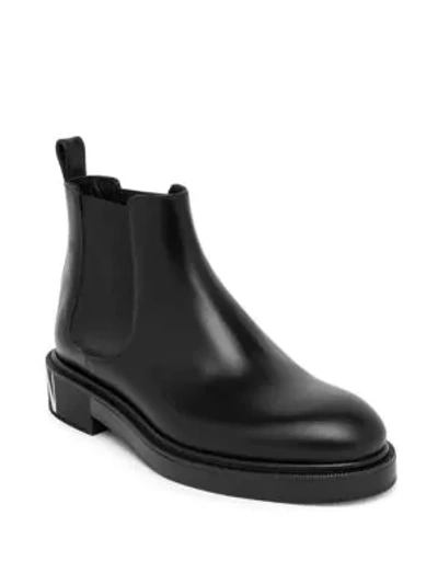 Shop Valentino Garavani Vltn Beatle Boots In Black White