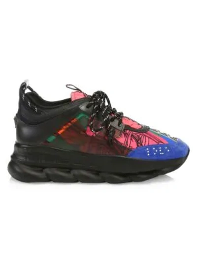 Shop Versace Chain Reaction Sneakers In Black Baja