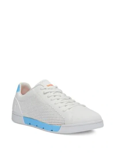 Shop Swims Breeze Knit Tennis Sneakers In White Norse Blue