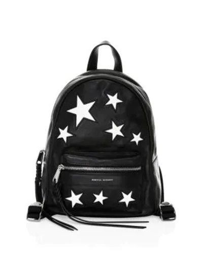 Shop Rebecca Minkoff Small M.a.b. Star Patch Leather Backpack In Black