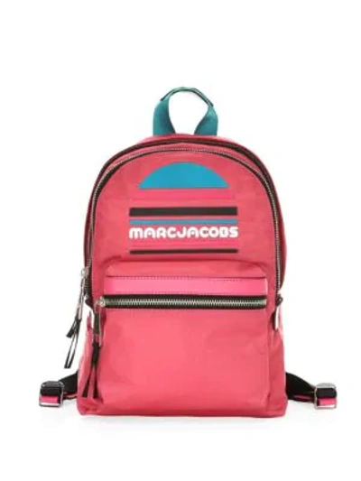 Shop Marc Jacobs Medium Logo Backpack In Peony