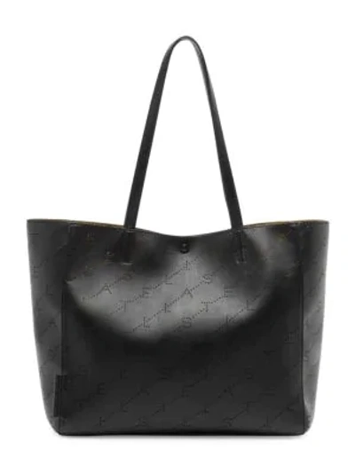 Shop Stella Mccartney Small Stella Faux Leather Tote Bag In Black