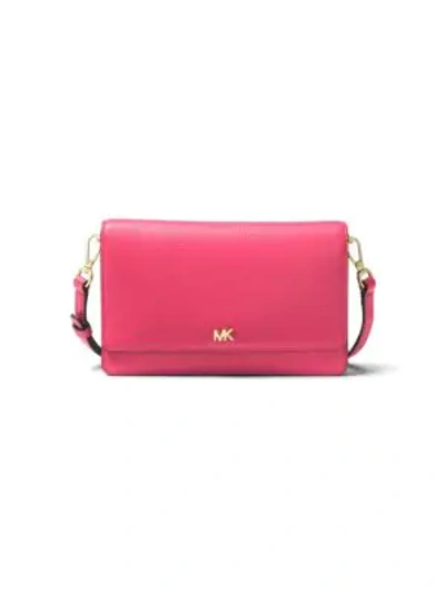 Shop Michael Michael Kors Pebbled Leather Phone Crossbody Bag In Rose Pink