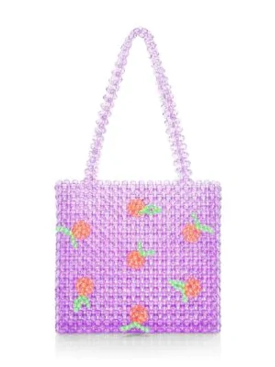 Shop Susan Alexandra Clem Appliqué Beaded Tote In Purple