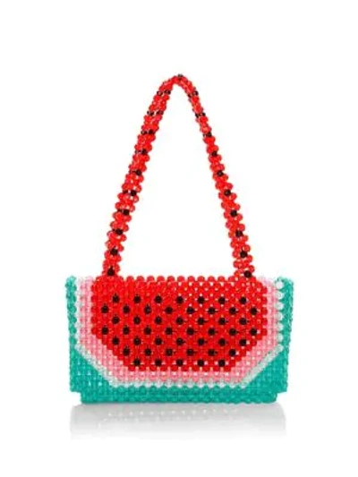Shop Susan Alexandra Women's Watermelon Dream Beaded Bag In Red