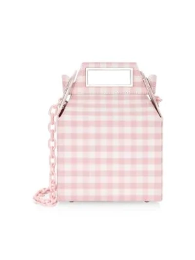 Shop Pop & Suki Gingham Virgin Wool Takeout Bag In Pink