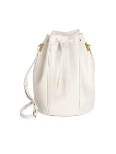 Shop Saint Laurent Medium Talitha Leather Bucket Bag In White