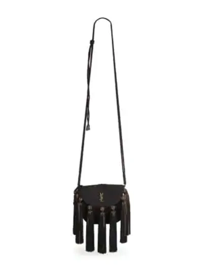 Shop Saint Laurent Monogramme Tassel Vintage Crossbody Bag In Black