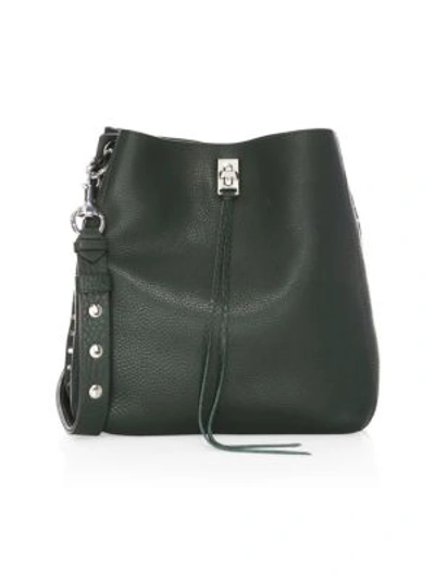Shop Rebecca Minkoff Darren Leather Shoulder Bag In Pine