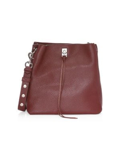 Shop Rebecca Minkoff Darren Leather Shoulder Bag In Bordeaux