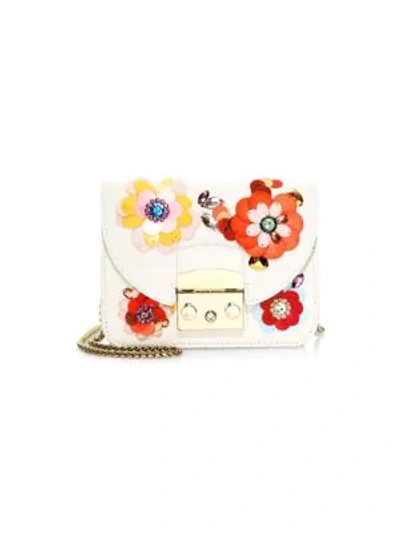 Shop Furla Metropolis Clivia Mini Embellished Crossbody Bag In Petalo