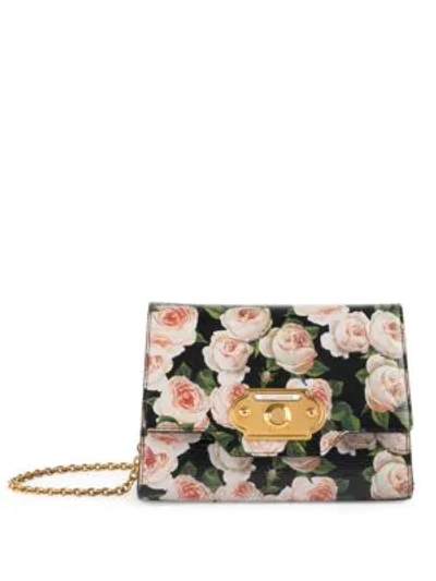 Shop Dolce & Gabbana Mix Micro Floral Crossbody Bag In Black