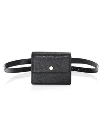Shop Oad Mini Pebbled Leather Messenger Belt Bag In True Black