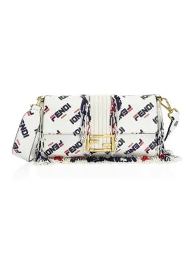 Shop Fendi Mania Baguette Bag In White