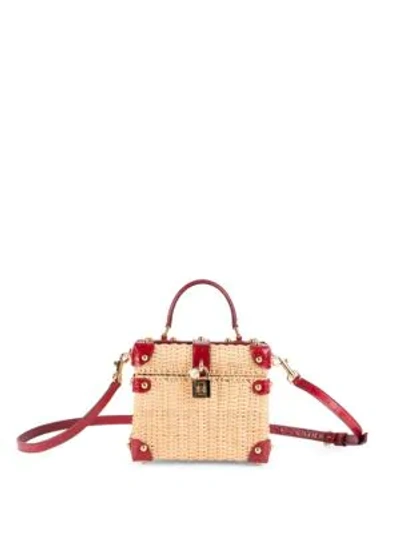 Shop Dolce & Gabbana Women's Dolce Box Wicker Top Handle Bag In Natural
