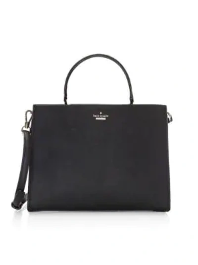 Shop Kate Spade Cameron Street Sarah Leather Satchel In Black