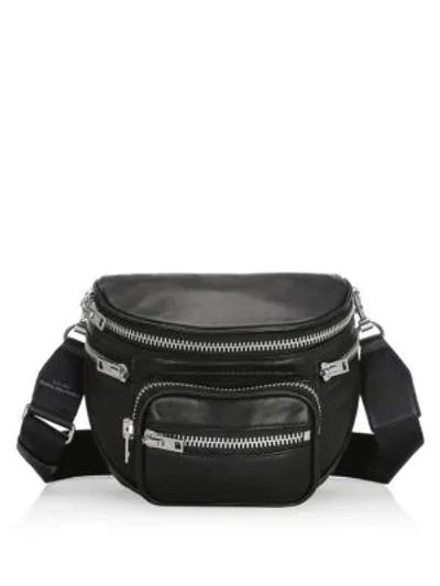 Shop Alexander Wang Attica Leather Fanny Messenger Bag In Black