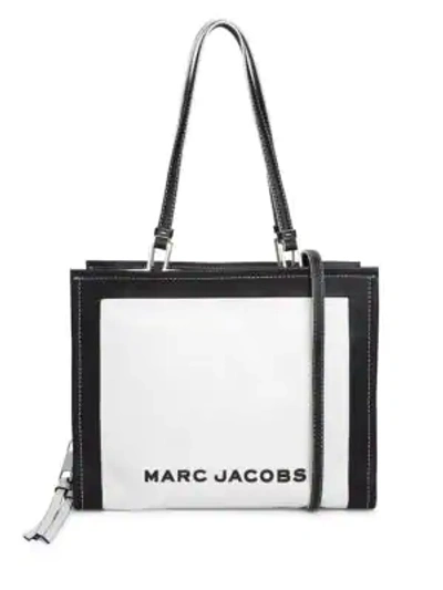 Shop Marc Jacobs The Box Leather Shopper In Black White