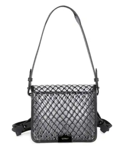 Shop Off-white Pvc Binder Clip Shoulder Bag In Black