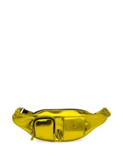 Shop Avec La Troupe Major Metallic Leather Belt Bag In Gold