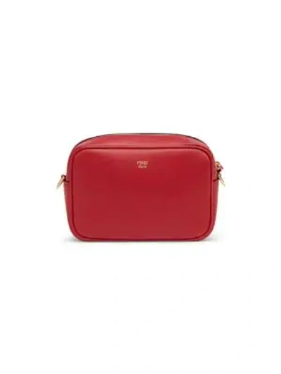 Shop Fendi Mini Leather Camera Bag In Strawberry