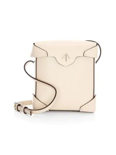 Shop Manu Atelier Mini Pristine Leather Box Bag In Light Beige