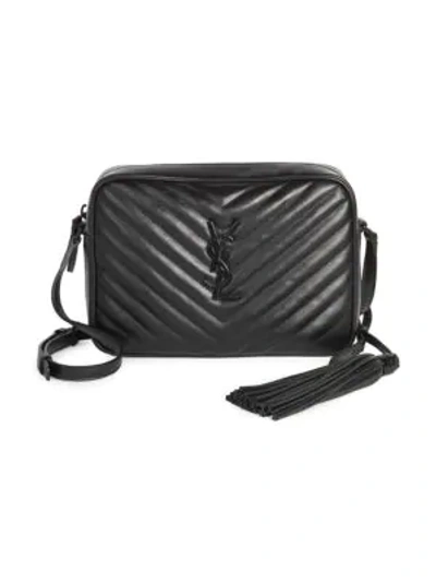 Shop Saint Laurent Medium Lou Matelassé Leather Camera Bag In Black