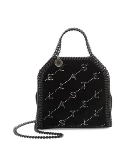 Shop Stella Mccartney Tiny Monochrome Falabella Crossbody Bag In Black