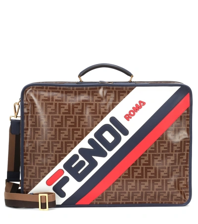 Shop Fendi Mania Printed Travel Bag In Brown