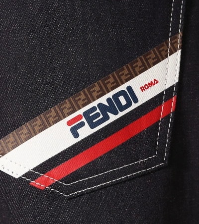 Shop Fendi High-rise Cropped Jeans In Blue