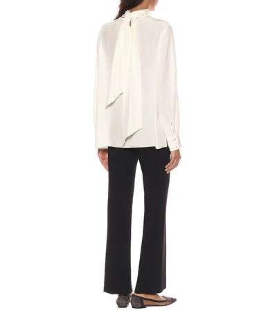 Shop Fendi Silk Blouse In White